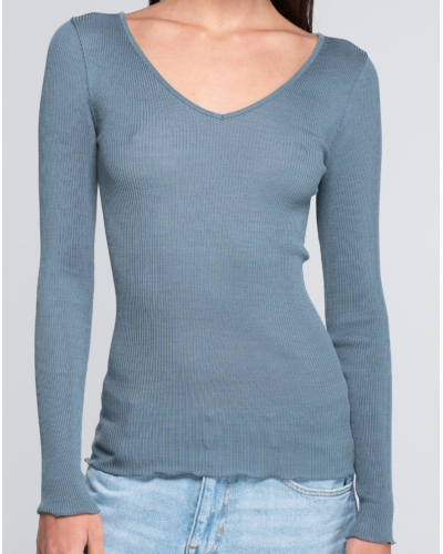 Maillot de corps col V laine et soie Oscalito 3486 (Zucchero)