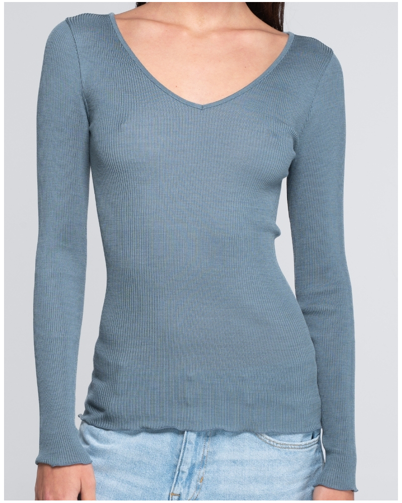 Camiseta Manga Larga lana y seda Oscalito 3486 (Zucchero)