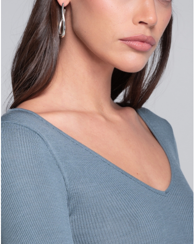 V Collar Undershir wool and silk Oscalito 3486 (Zucchero)