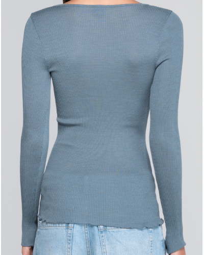 V Collar Undershir wool and silk Oscalito 3486 (Zucchero)