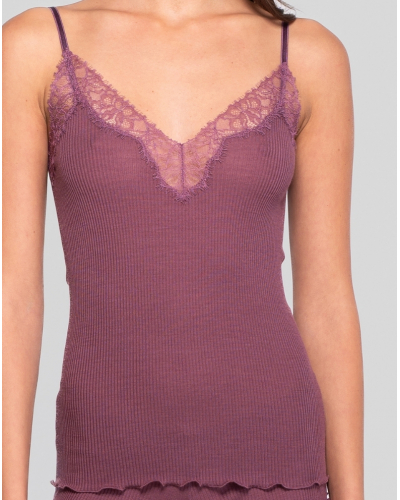 Ribbed tank top in wool and silk Dentelle Chantilly Oscalito 7641 (Agata)