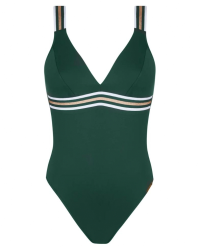 One-piece opened support swimsuit Lise Charmel Energie Nautique (Cyprès Nautique)