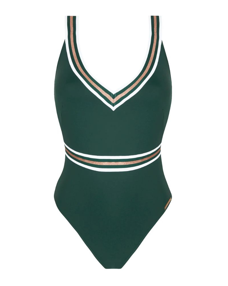 One-piece swimsuit support Lise Charmel Energie Nautique (Cyprès Nautique)