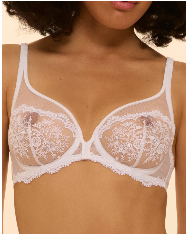Sujetador plunge con aros Simone Pérèle Intrigue (Blanco)