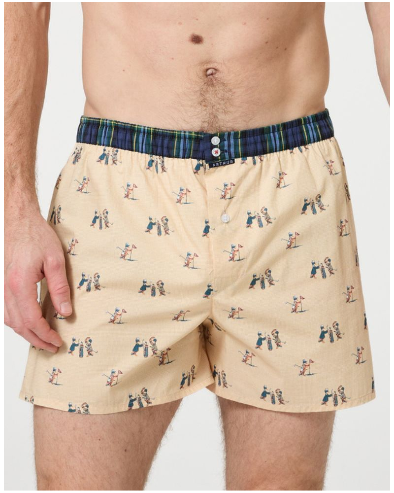 Caleçon à suspensoir 100% coton bio Arthur (Jaune)