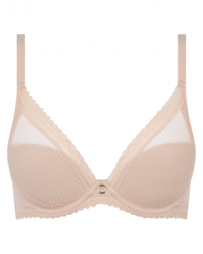 Soutien-gorge coque plongeant Chantelle Romance (Beige Doré)