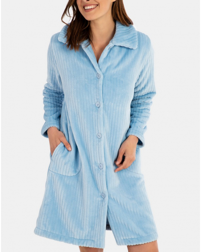 Bathrobe with collar Massana (Bleu Ciel)