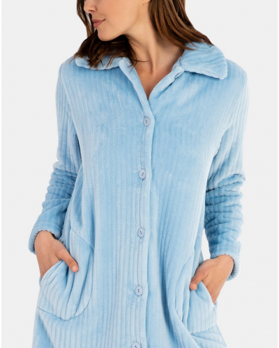 Robe de chambre à col Massana (Bleu Ciel)