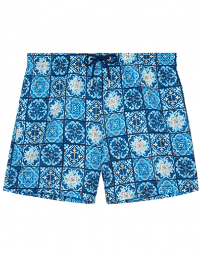 Boxer de baño HOM Maiolica (Imprimé Carreaux Bleus)