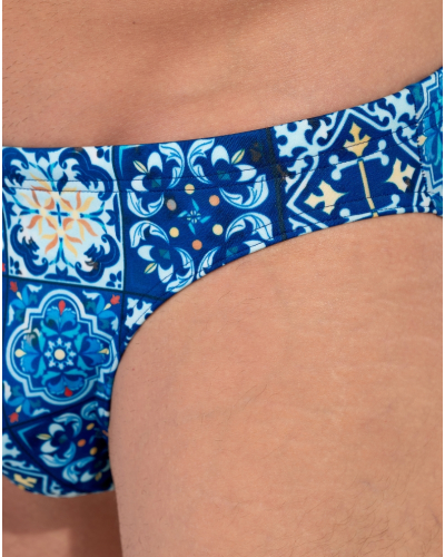 Micro slip de bain HOM Maiolica (Imprimé Carreaux Bleus)