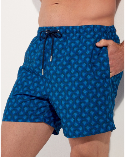 Boxer de bain HOM Trinacria (Imprimé Bleu Marine)
