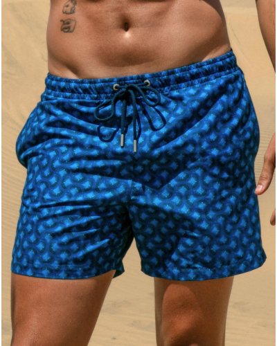 Boxer de baño HOM Trinacria (Imprimé Bleu Marine)