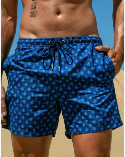 Boxer de baño HOM Trinacria (Imprimé Bleu Marine)