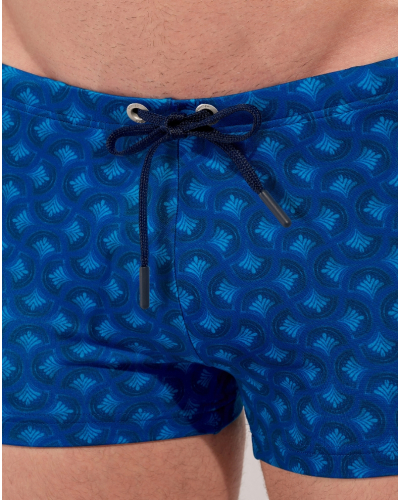 Bath short HOM Trinacria (Imprimé Bleu Marine)