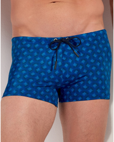 Bath short HOM Trinacria (Imprimé Bleu Marine)