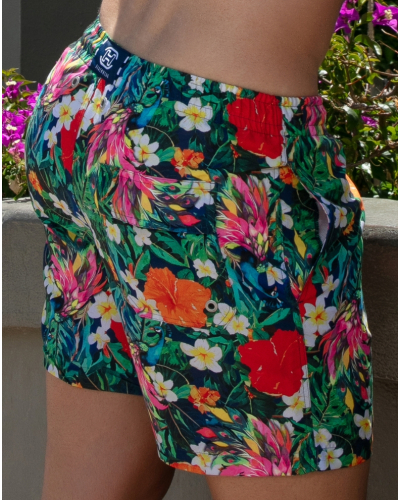Beach boxer HOM Peacock (Imprimé Floral Multicolore)