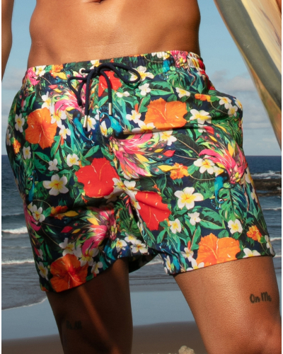 Boxer de bain HOM Peacock (Imprimé Floral Multicolore)