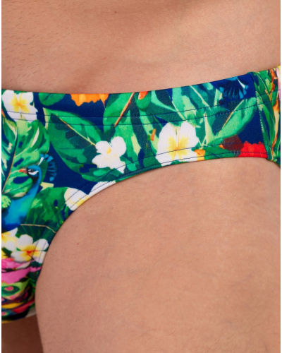 Micro slip de bain HOM Peacock (Imprimé Floral Multicolore)