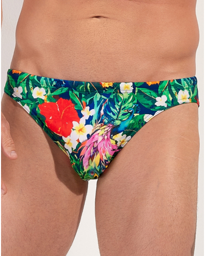 Micro calzoncillo de baño HOM Peacock (Imprimé Floral Multicolore)