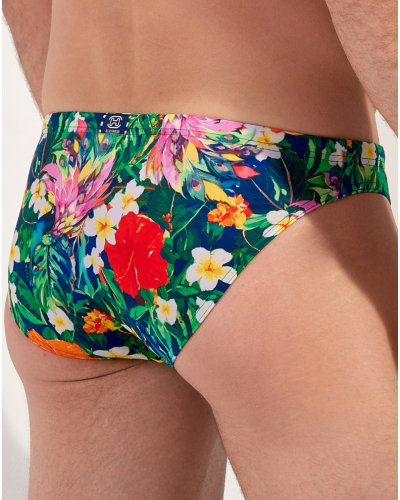 Micro slip de bain HOM Peacock (Imprimé Floral Multicolore)