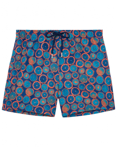 Boxer de bain HOM Trapani (Imprimé Marine/Orange)