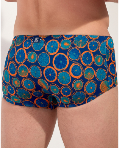 Swim trunk HOM Trapani (Imprimé Marine/Orange)
