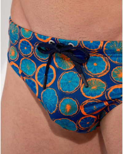 Mini bath brief HOM Trapani (Imprimé Marine/Orange)