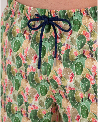 Boxer de bain HOM Taormina (Imprimé Vert)