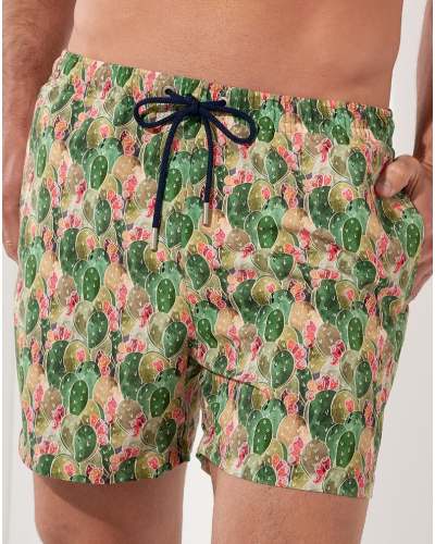 Beach boxer HOM Taormina (Imprimé Vert)
