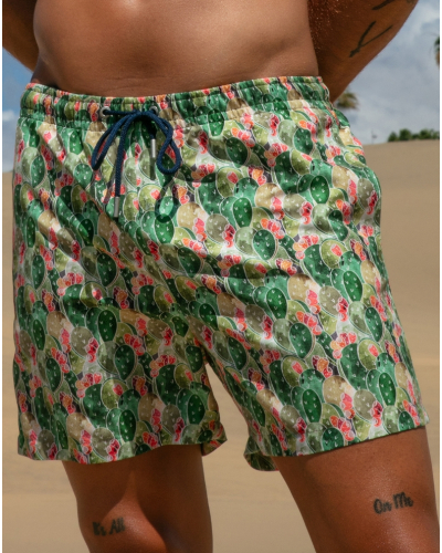 Beach boxer HOM Taormina (Imprimé Vert)