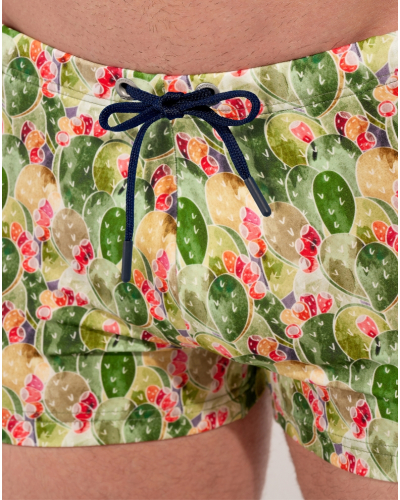 Short de bain HOM Taormina (Imprimé Vert)