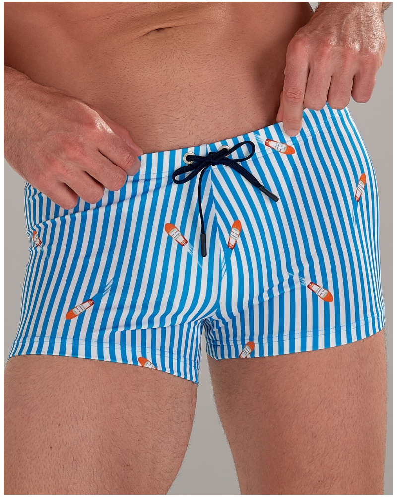 Bañador HOM Viareggio (Rayures Bleu/Blanc)