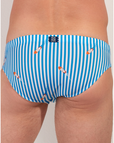 Mini bath brief HOM Viareggio (Rayures Bleu/Blanc)