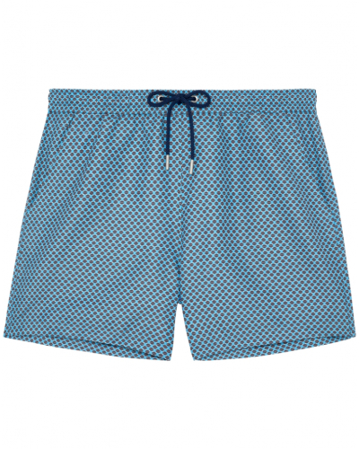 Beach boxer HOM Cappuccino (Imprimé Bleu Turquoise)