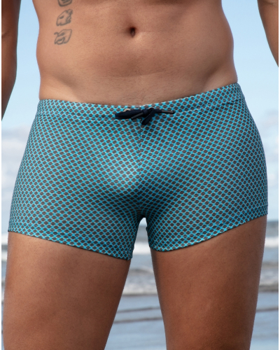 Short de bain HOM Cappuccino (Imprimé Bleu Turquoise)