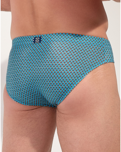 Mini calzoncillos de baño HOM Cappuccino (Imprimé Bleu Turquoise)