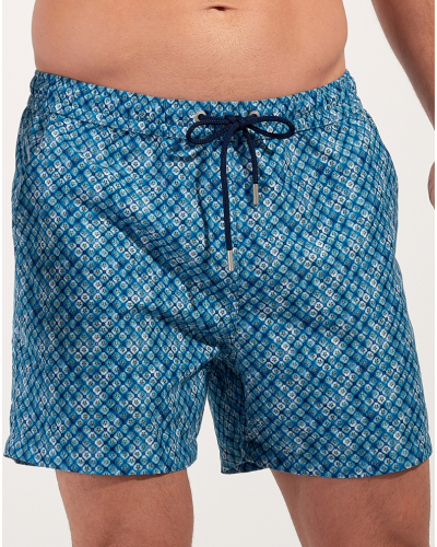 Boxer de baño HOM Camaiore (Imprimé Bleu/Vert)