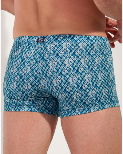 Short de bain HOM Camaiore (Imprimé Bleu/Vert)
