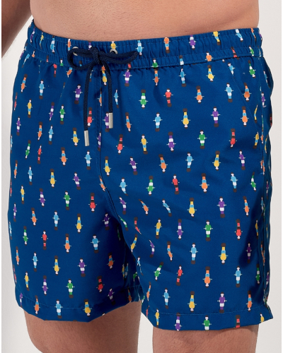 Boxer de baño HOM Calcio (Imprimé Marine Coloré)