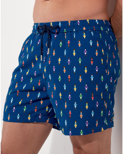 Boxer de baño HOM Calcio (Imprimé Marine Coloré)