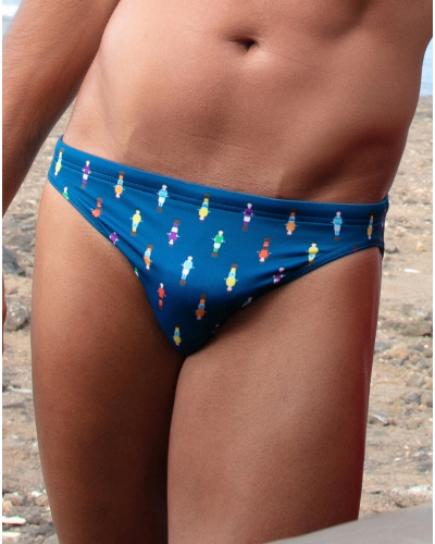 Micro Calzoncillos de baño HOM Calcio (Imprimé Marine Coloré)