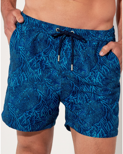 Boxer de bain HOM Panarea (Imprimé Bleu Turquoise)