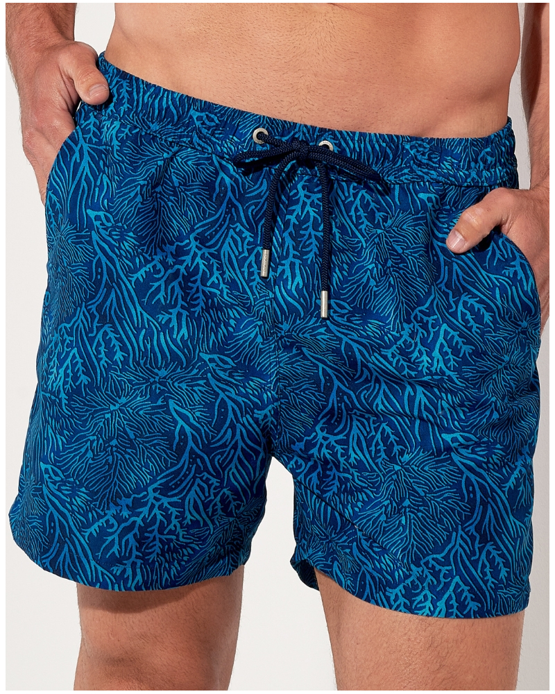 Boxer de baño HOM Panarea (Imprimé Bleu Turquoise)