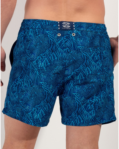Boxer de bain HOM Panarea (Imprimé Bleu Turquoise)