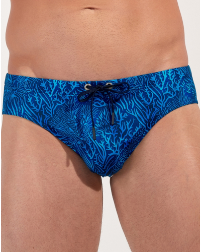 Mini calzoncillos de baño HOM Panarea (Imprimé Bleu Turquoise)