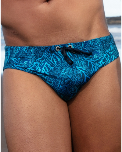 Mini slip de bain HOM Panarea (Imprimé Bleu Turquoise)