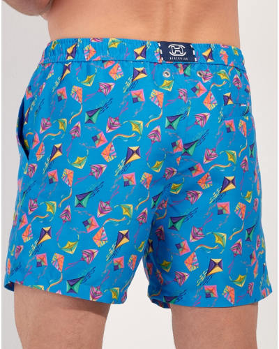 Boxer de baño HOM Lido (Imprimé Bleu Coloré)