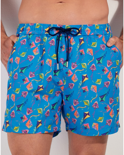 Boxer de baño HOM Lido (Imprimé Bleu Coloré)