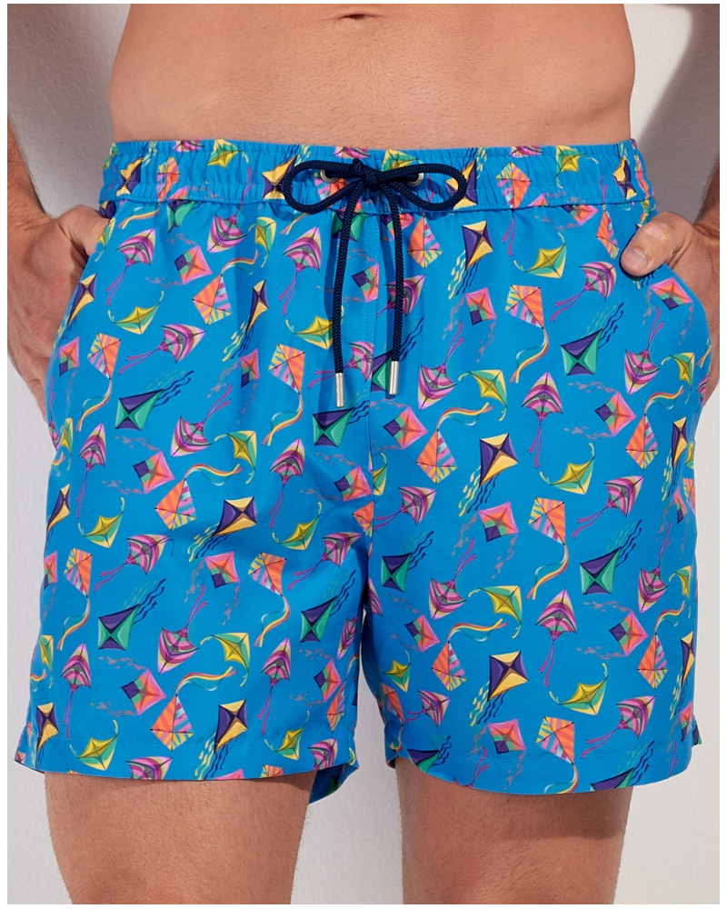 Boxer de bain HOM Lido (Imprimé Bleu Coloré)