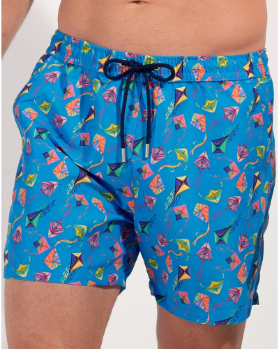 Boxer de baño HOM Lido (Imprimé Bleu Coloré)